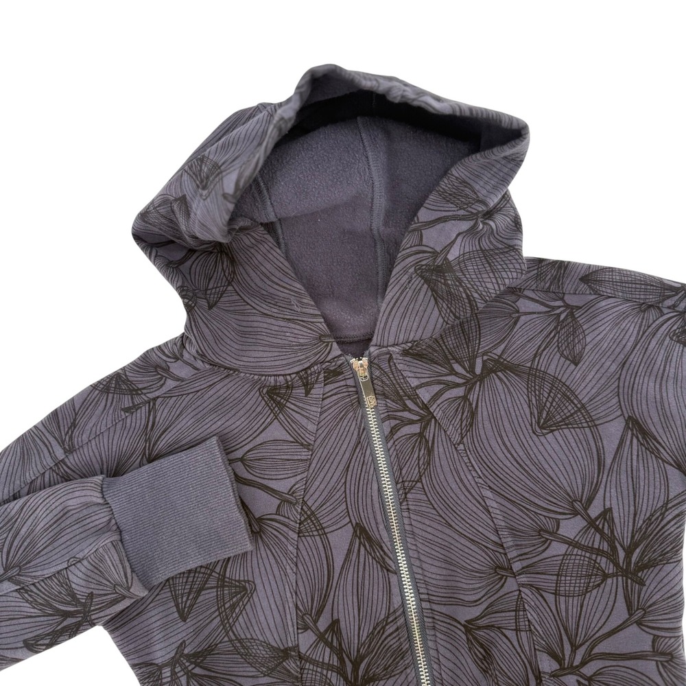 Buff Bunny‎ Collection Women XS Purple Botanical Cropped Full Zip Hoodie